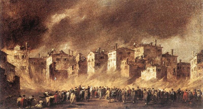 Fire in the San Marcuola Oil Depot sdg, GUARDI, Francesco